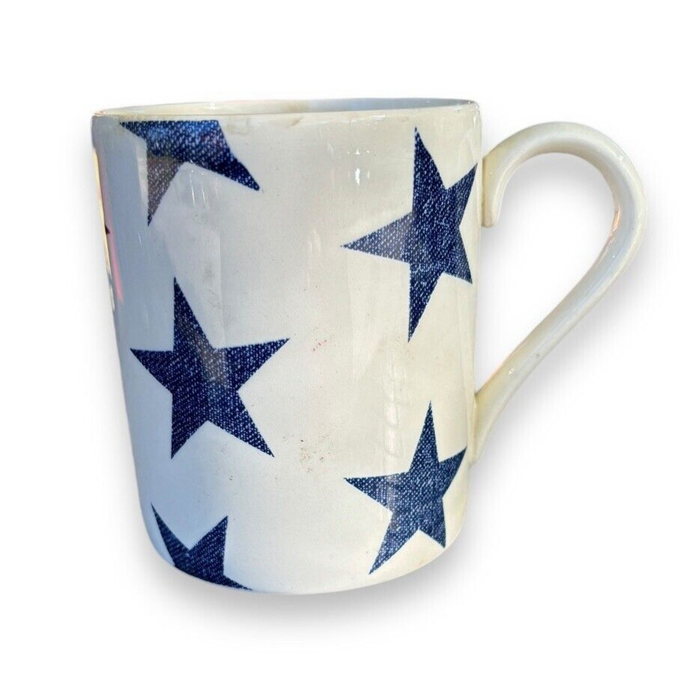 Vtg Royal Stafford BLUE STARS ALL OVER Coffee Mugs